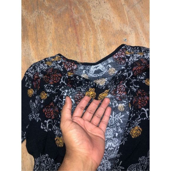 Free People Smooth Talker Tunic Dress Raven Black Floral, Sz Small, MP $128 - Picture 6 of 10